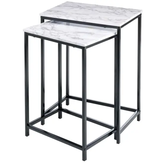 mDesign Modern Home Decor, Metal Wood End Table {4}