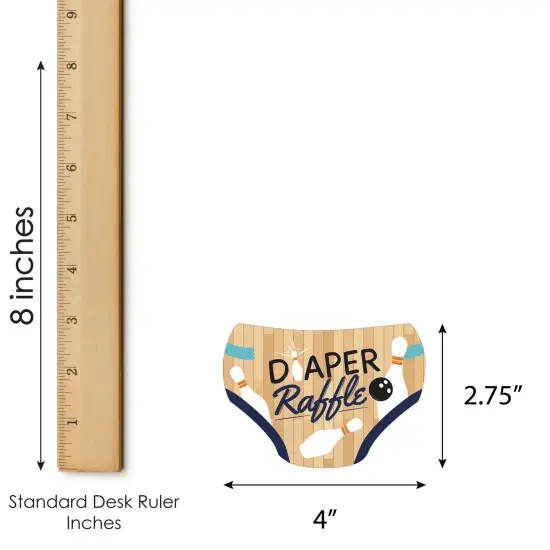 Big Dot of Happiness Strike Up the Fun - Bowling - Diaper Shaped Raffle Ticket Inserts - Baby Shower Activities - Diaper Raffle Game - Set of 24 {4}