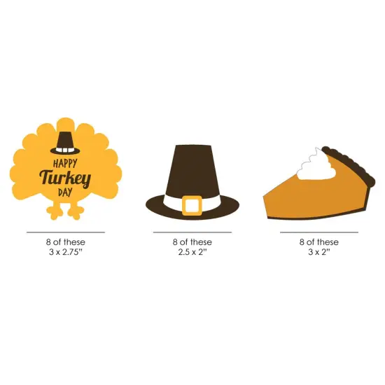 Big Dot of Happiness Happy Turkey Day - Thanksgiving DIY Shaped Party Cut-Outs - 24 Count {3}
