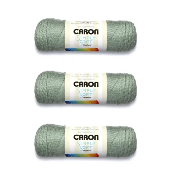 Caron Simply Soft Woodland Heather Yarn - 3 Pack of 141g/5oz - Acrylic - 4 Medium (Worsted) - 250 Yards - Knitting/Crochet {1}