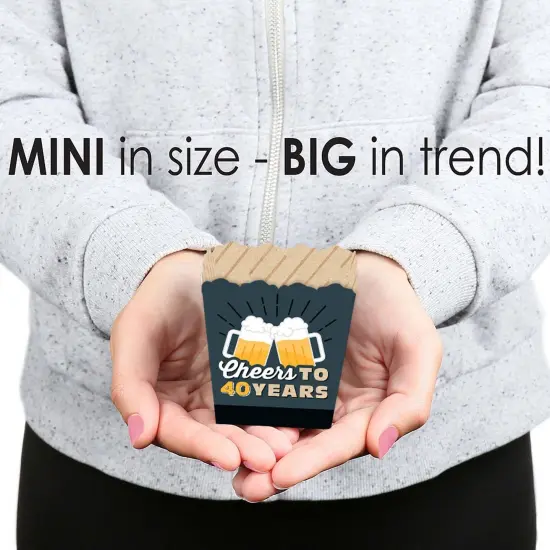 Big Dot of Happiness Cheers and Beers to 40 Years - Party Mini Favor Boxes - 40th Birthday Party Treat Candy Boxes - Set of 12 {6}