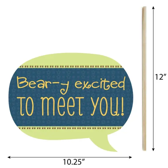 Big Dot of Happiness Funny Baby Boy Teddy Bear - Baby Shower Photo Booth Props Kit - 10 Piece {6}