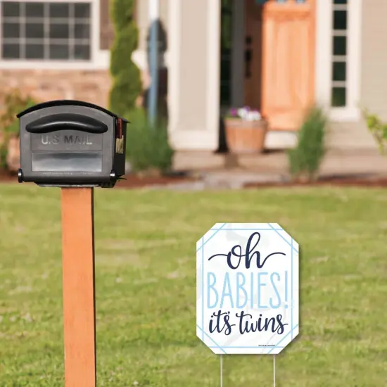 Big Dot of Happiness It's Twin Boys - Outdoor Lawn Sign - Blue Twins Baby Shower Yard Sign - 1 Piece {3}