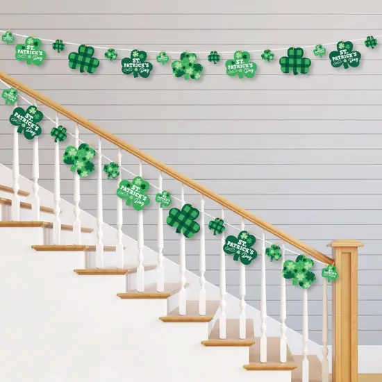 Big Dot of Happiness Shamrock St. Patrick's Day - Saint Paddy's Day Party Decorations - Clothespin Garland Banner - 44 Pieces {3}