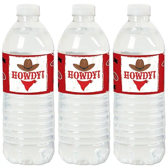 Big Dot of Happiness Western Hoedown - Wild West Cowboy Party Water Bottle Sticker Labels - Set of 20 {1}