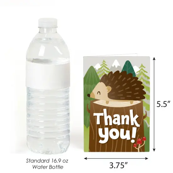 Big Dot of Happiness Forest Hedgehogs - Woodland Birthday Party or Baby Shower Thank You Cards (8 count) {4}