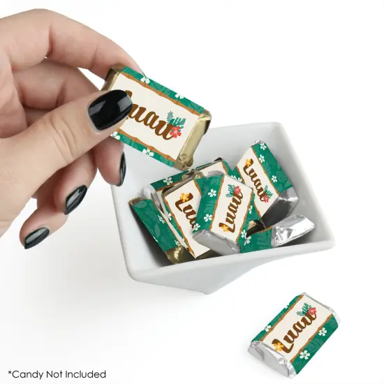 Big Dot of Happiness Tropical Luau - Mini Candy Bar Wrapper Stickers - Hawaiian Beach Party Small Favors - 40 Count {3}