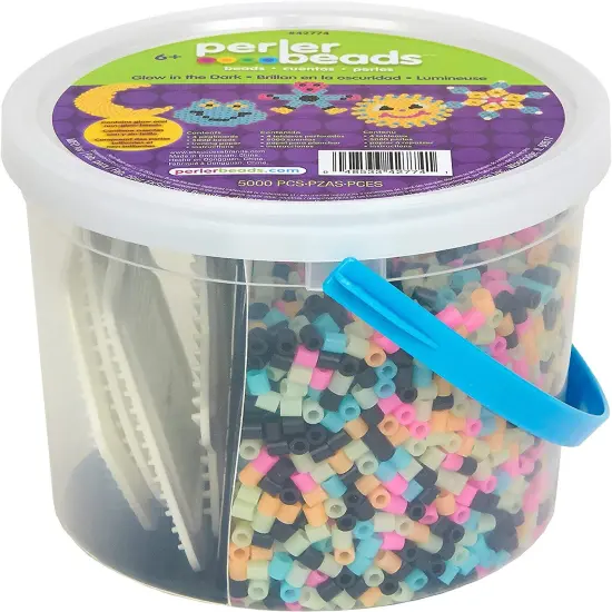 Perler Fused Bead Bucket Kit-Glow-In-The-Dark {4}