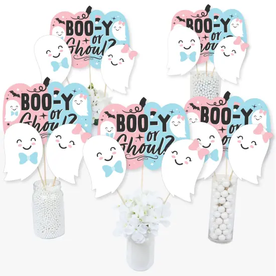 Big Dot of Happiness Boo-y or Ghoul - Halloween Gender Reveal Party Centerpiece Sticks - Table Toppers - Set of 15 {3}