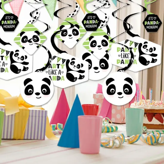 Big Dot of Happiness Party Like a Panda Bear - Baby Shower or Birthday Party Hanging Decor - Party Decoration Swirls - Set of 40 {3}