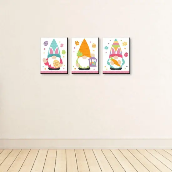 Big Dot of Happiness Easter Gnomes - Spring Bunny Wall Art and Kids Room Decor - 7.5 x 10 inches - Set of 3 Prints {4}