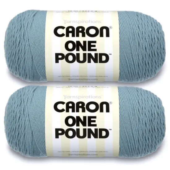 Caron One Pound Azure Yarn - 2 Pack of 454g/16oz - Acrylic - 4 Medium (Worsted) - 812 Yards - Knitting/Crochet {1}