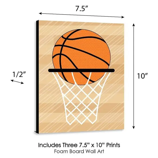 Big Dot of Happiness Nothin' but Net - Basketball - Sports Themed Nursery Wall Art, Kids Room Decor & Game Room Decor - 7.5 x 10 inches - 3 Prints {6}