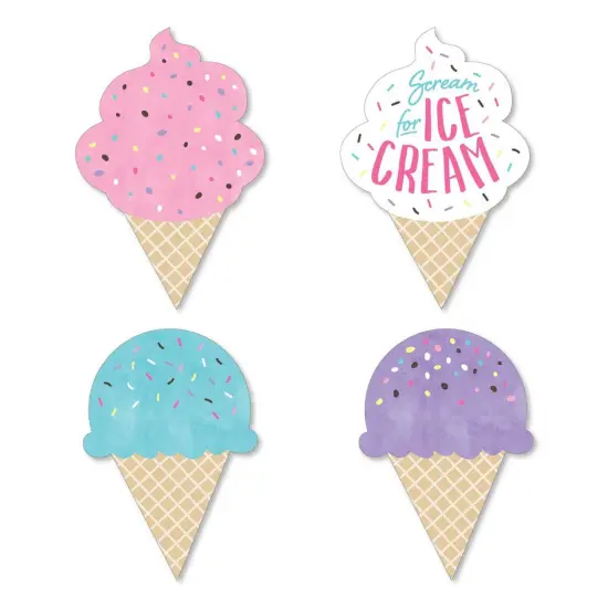 Big Dot of Happiness Scoop Up the Fun - Ice Cream - DIY Shaped Sprinkles Party Cut-Outs - 24 Count {1}