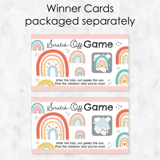 Big Dot of Happiness Hello Rainbow - Boho Baby Shower and Birthday Party Game Scratch Off Cards - 22 Count {4}