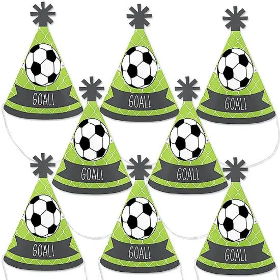 Big Dot of Happiness Goaaal - Soccer - Mini Cone Baby Shower or Birthday Party Hats - Small Little Party Hats - Set of 8 {1}