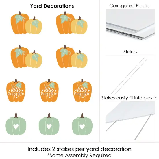 Big Dot of Happiness Little Pumpkin - Lawn Decorations - Outdoor Fall Birthday Party or Baby Shower Yard Decorations - 10 Piece {7}