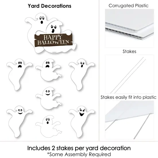 Big Dot of Happiness Spooky Ghost - Yard Sign and Outdoor Lawn Decorations - Halloween Party Yard Signs - Set of 8 {6}