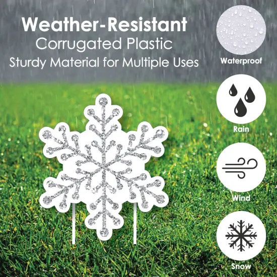 Big Dot of Happiness Winter Wonderland - Snowflake Lawn Decorations - Outdoor Snowflake Holiday Party and Winter Wedding Yard Decorations - 10 Piece {6}