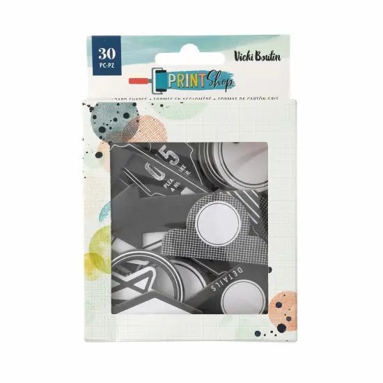 Vicki Boutin Print Shop Mixed Chipboard Shapes-30 Pieces {1}