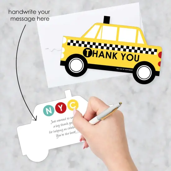 Big Dot of Happiness NYC Cityscape - Shaped Thank You Cards - New York City Party Thank You Note Cards with Envelopes - Set of 12 {3}
