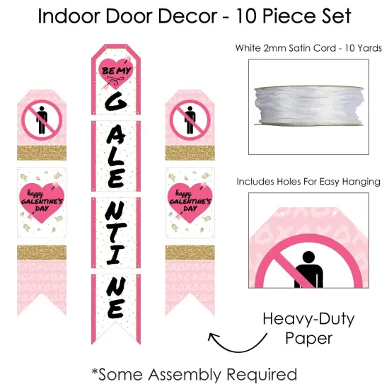 Big Dot of Happiness Be My Galentine - Hanging Vertical Paper Door Banners - Galentine's & Valentine's Party Wall Decoration Kit - Indoor Door Decor {6}