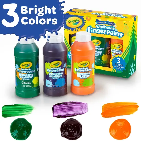 Crayola Washable Finger Paint 8oz 3/Pkg-Secondary {6}