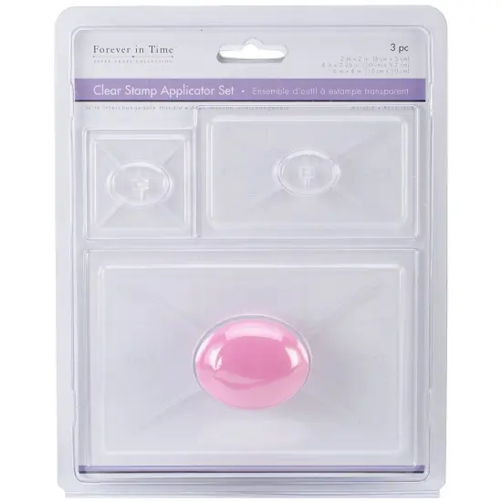 Multicraft Clear Stamp Applicators 3/Pkg W/Handle-2"X2", 4"X2.25" & 6"X4" {1}
