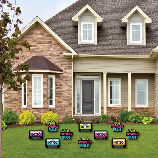 Big Dot of Happiness 80's Retro - Cassette Tape Lawn Decorations - Outdoor Totally 1980s Party Yard Decorations - 10 Piece {3}