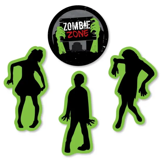 Big Dot of Happiness Zombie Zone - DIY Shaped Halloween or Birthday Zombie Crawl Party Cut-Outs - 24 Count {1}
