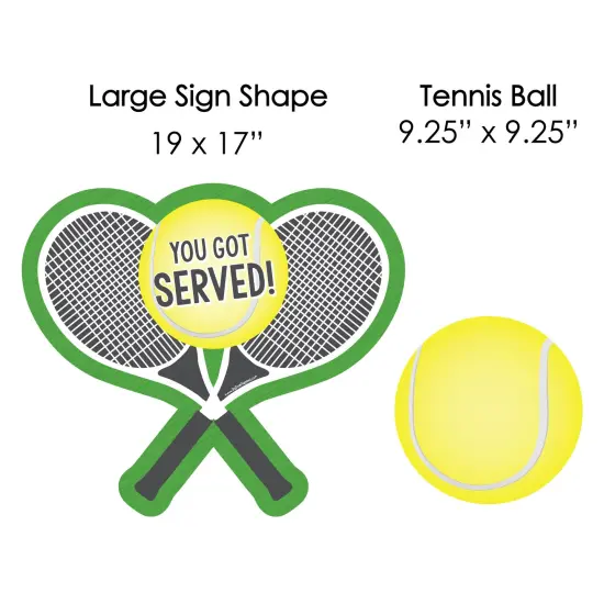 Big Dot of Happiness You Got Served - Tennis - Yard Sign & Outdoor Lawn Decorations - Baby Shower or Tennis Ball Birthday Party Yard Signs - Set of 8 {7}