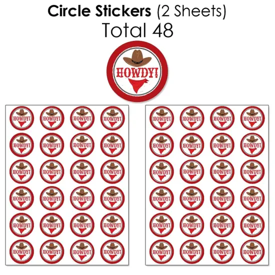 Big Dot of Happiness Western Hoedown - Wild West Cowboy Party Candy Favor Sticker Kit - 304 Pieces {7}