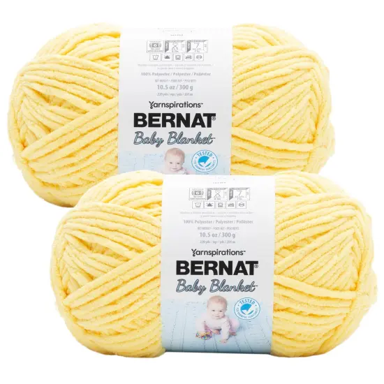(Pack of 2) Bernat Baby Blanket Big Ball Yarn-Buttercup {1}
