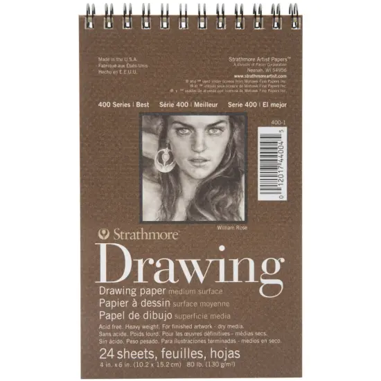 Multipack of 6 - Strathmore Medium Drawing Spiral Paper Pad 4"X6"-24 Sheets {2}