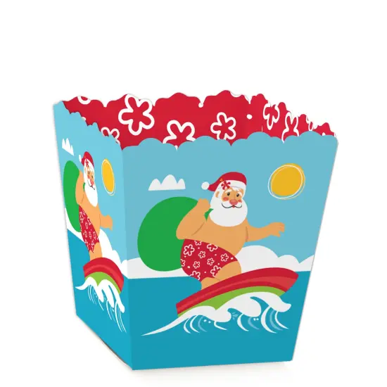 Big Dot of Happiness Tropical Christmas - Party Mini Favor Boxes - Beach Santa Holiday Party Treat Candy Boxes - Set of 12 {1}