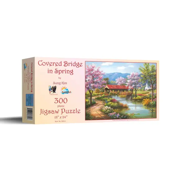 Sunsout Covered Bridge in Spring 300 pc Jigsaw Puzzle 36604 {3}