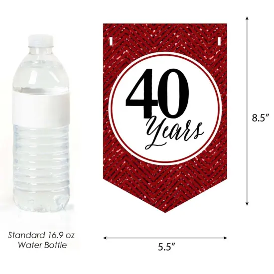 Big Dot of Happiness We Still Do - 40th Wedding Anniversary Party Bunting Banner - Ruby Party Decorations - Happy Anniversary {3}