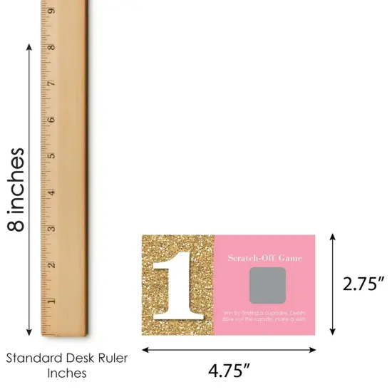 Big Dot of Happiness 1st Birthday Girl - Fun to be One - First Birthday Party Game Scratch Off Cards - 22 Count {7}