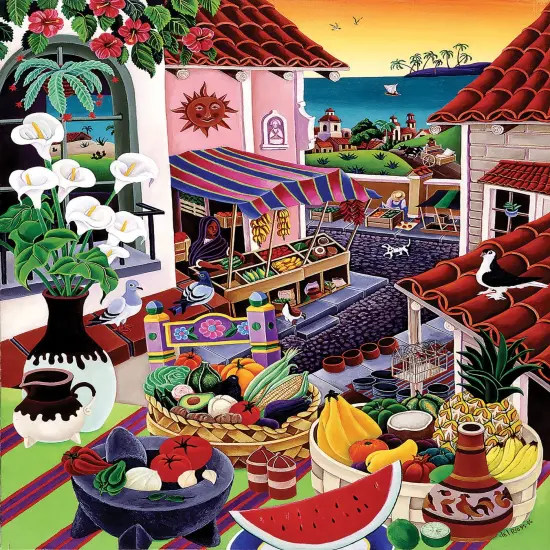 Sunsout El Mercado 500 pc Jigsaw Puzzle 54011 {1}