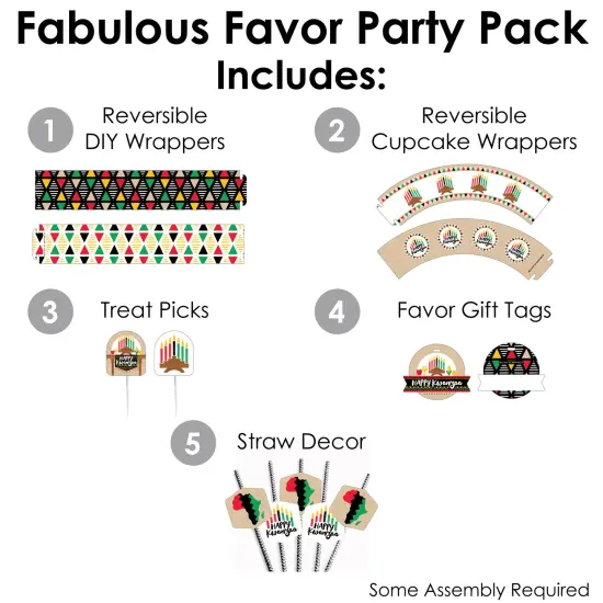 Big Dot of Happiness Happy Kwanzaa Heritage Holiday Party Favors and Cupcake Kit - Fabulous Favor Party Pack - 100 Pieces {3}