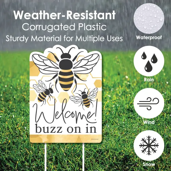 Big Dot of Happiness Little Bumblebee - Party Decorations - Bee Baby Shower or Birthday Party Welcome Yard Sign {4}