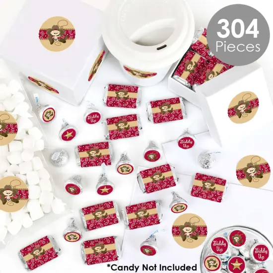 Big Dot of Happiness Little Cowboy - Western Party Candy Favor Sticker Kit - 304 Pieces {3}