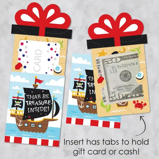 Big Dot of Happiness Pirate Ship Adventures - Skull Birthday Party Money and Gift Card Sleeves - Nifty Gifty Card Holders - Set of 8 {4}