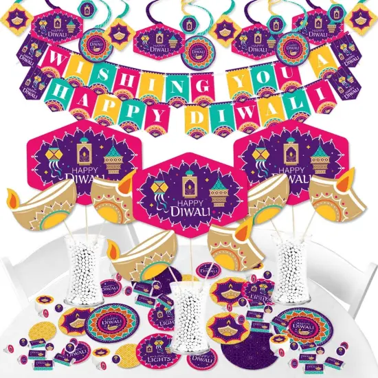 Big Dot of Happiness Happy Diwali - Festival of Lights Party Supplies - Banner Decoration Kit - Fundle Bundle {1}