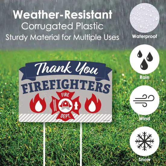 Big Dot of Happiness Thank You Firefighters - First Responders Appreciation Yard Sign Lawn Decorations - Party Yardy Sign {6}