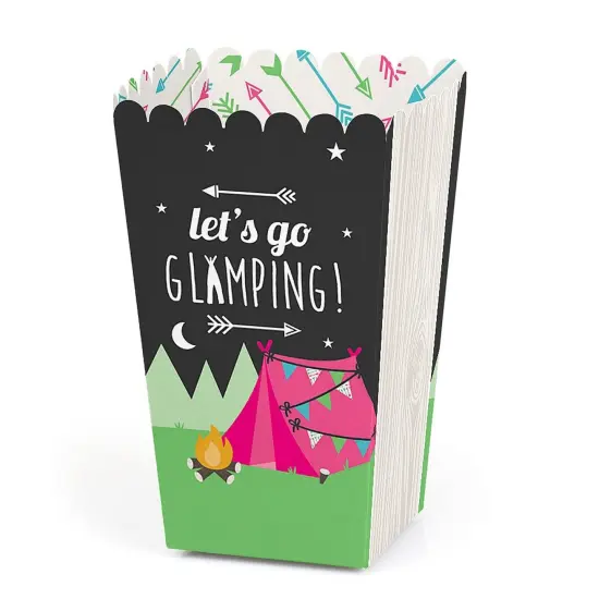Big Dot of Happiness Let's Go Glamping - Camp Glamp Party or Birthday Party Favor Popcorn Treat Boxes - Set of 12 {1}