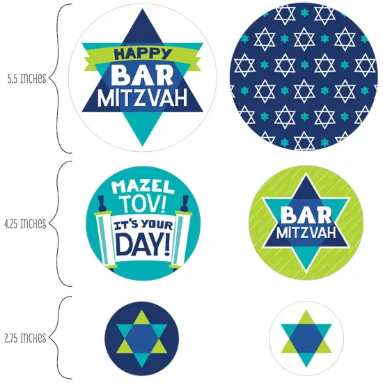 Big Dot of Happiness Blue Bar Mitzvah - Boy Party Giant Circle Confetti - Party Decorations - Large Confetti 27 Count {3}