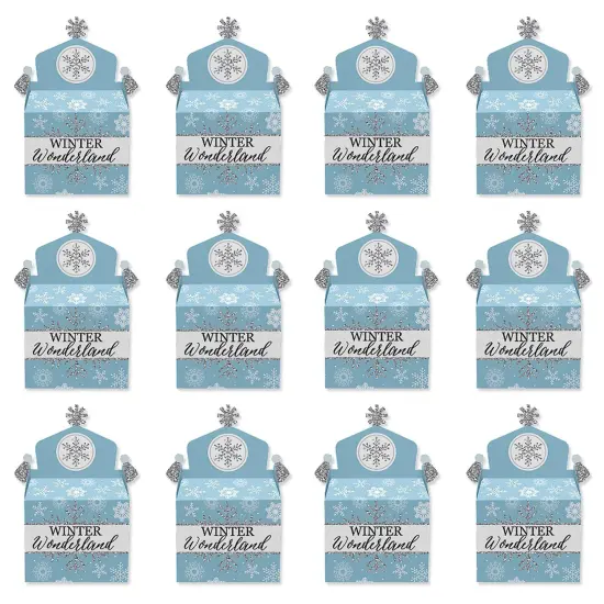 Big Dot of Happiness Winter Wonderland - Treat Box Party Favors - Snowflake Holiday Party and Winter Wedding Goodie Gable Boxes - Set of 12 {6}
