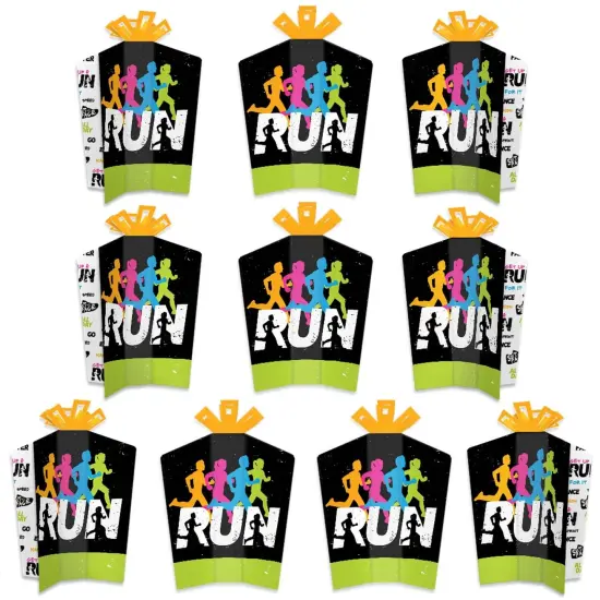 Big Dot of Happiness Set the Pace - Running - Table Decorations - Track, Cross Country or Marathon Party Fold and Flare Centerpieces - 10 Count {1}
