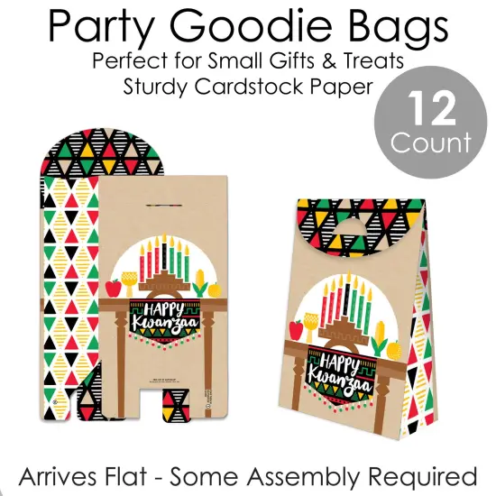 Big Dot of Happiness Happy Kwanzaa - Heritage Holiday Gift Favor Bags - Party Goodie Boxes - Set of 12 {7}